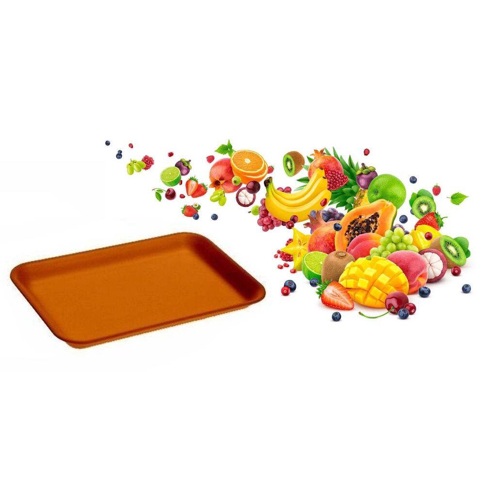 400 Bandeja De Isopor Laranja B04 Rasa - 26X14X1,4Cm  1Pct 