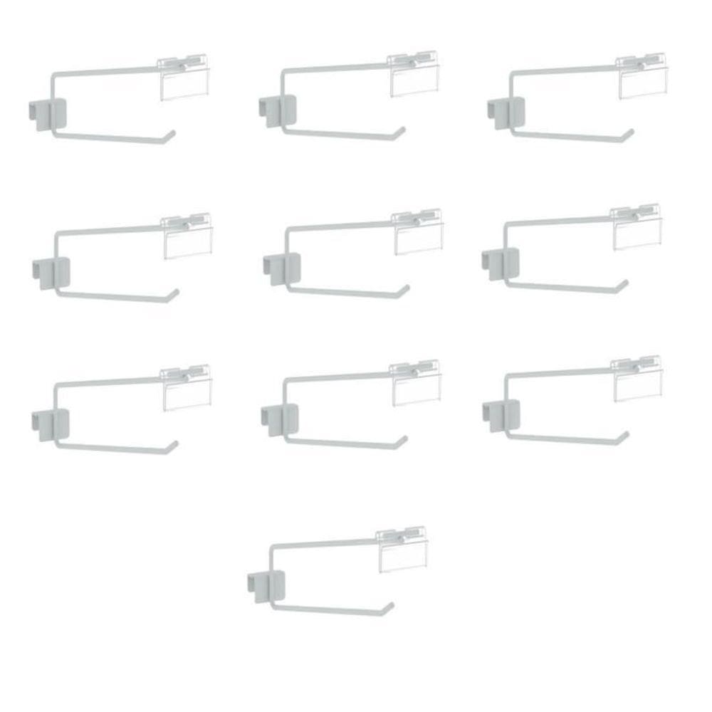 Gancheira Simples Amapa Com Porta Etiqueta 25Cm Branco Kit50