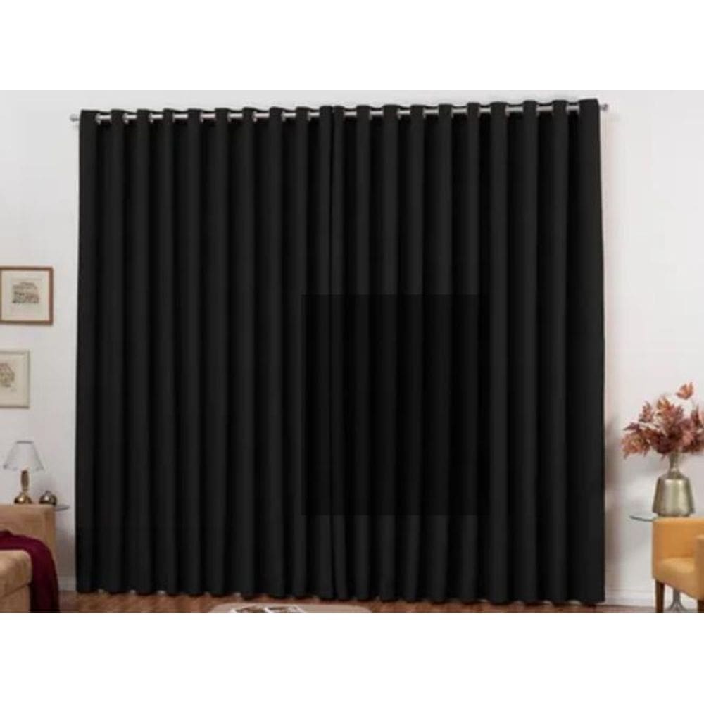 Cortina Veda 99% Luz Blackout 4 Metros Escritório Preto