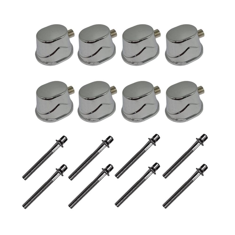 Kit 8 Canoas Tom Caixa Cromo 19.4 + 8 Parafusos 51 X 6Mm M6