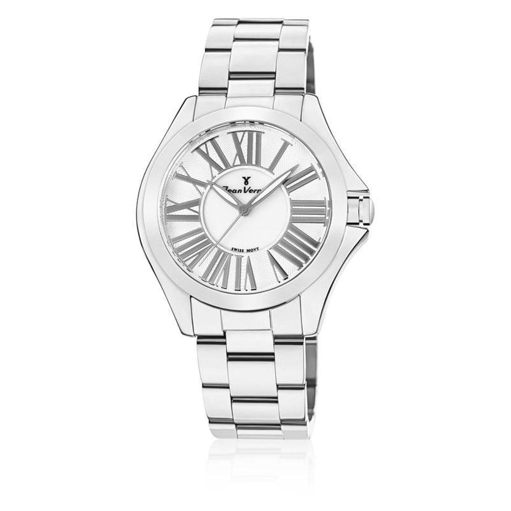 Relógio Pulso Jean Vernier Feminino Aço Prata Jv01124