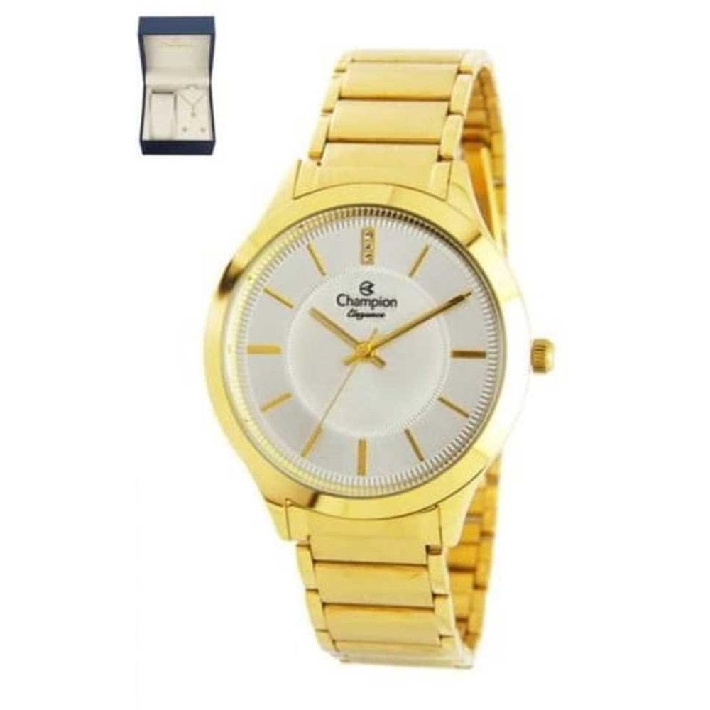 Kit Relógio Champion Cn25645W Dourado