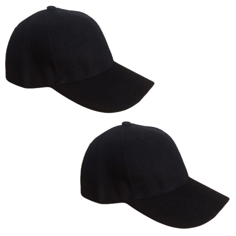Kit 2 Bonés Chapeu Bombeta Ajustável Liso Aba Curva Preto