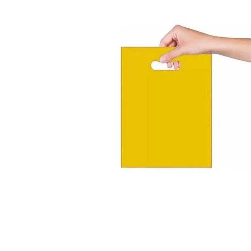 Sacola Sorriso 20X30 Cm - Amarela- Kit 40Un