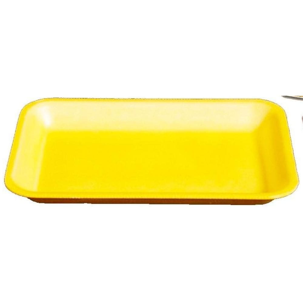 400 Bandeja De Isopor Amarela B03 Rasa 23,5X18X1,6Cm 1Pct