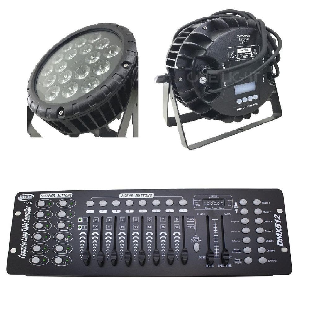 Kit 4 Par Led Rgbwa Outdoor Bx-314 + Mesa Dmx 512