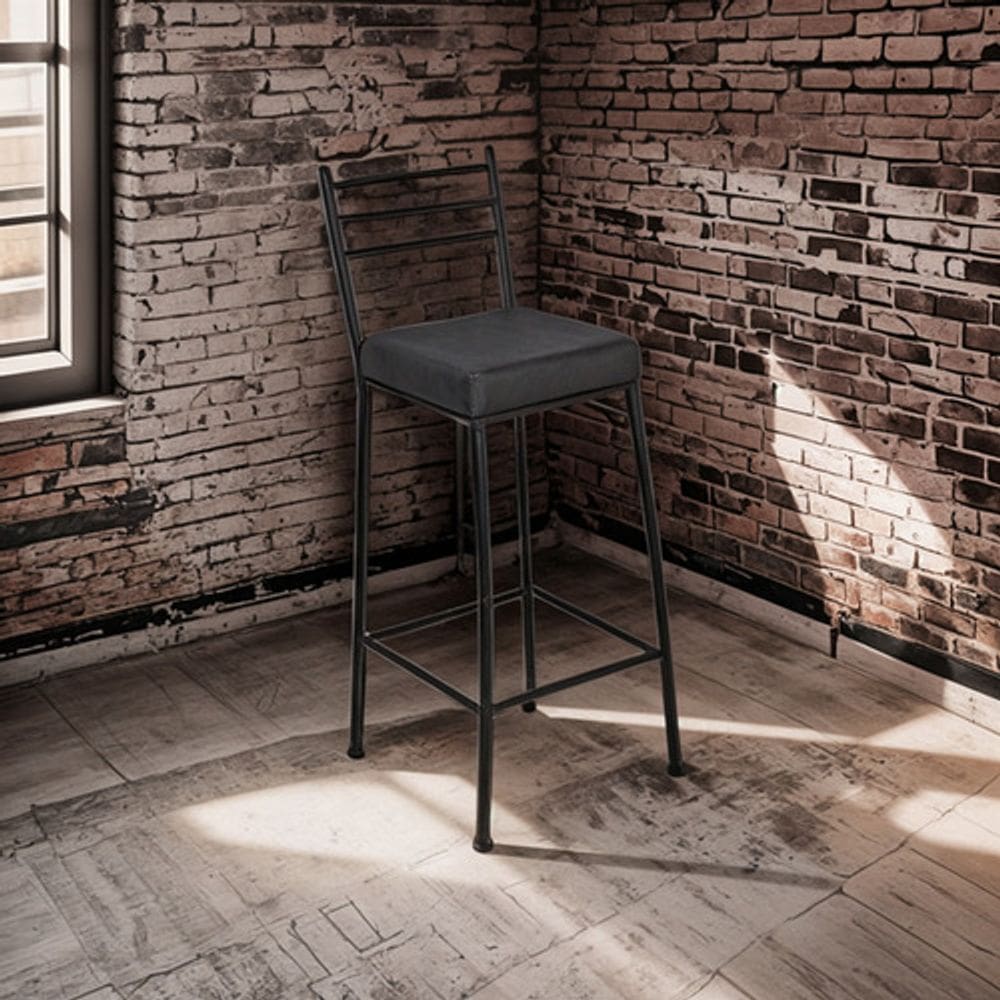 Banqueta Alta Aco 75cm Preto Paris Metalnew
