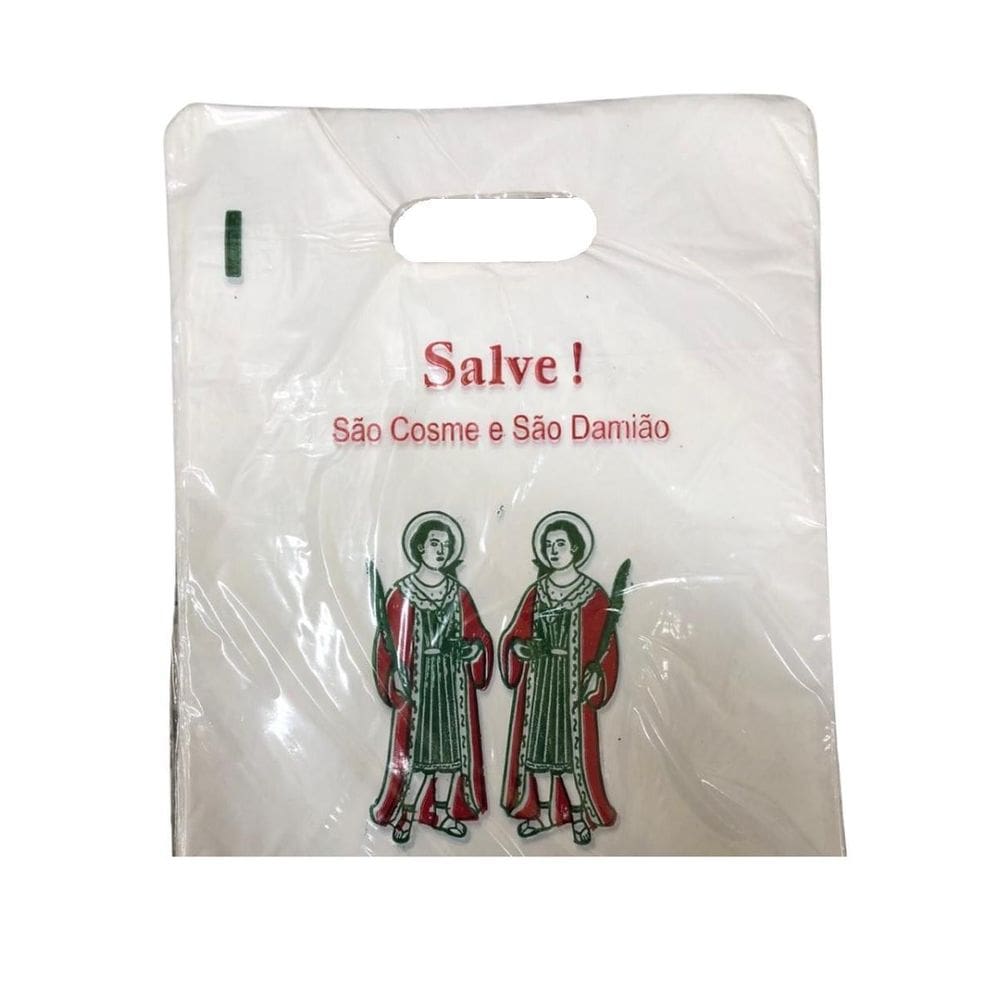 Kit 100 Sacolas Plástica Para São Cosme E Damião 33X24