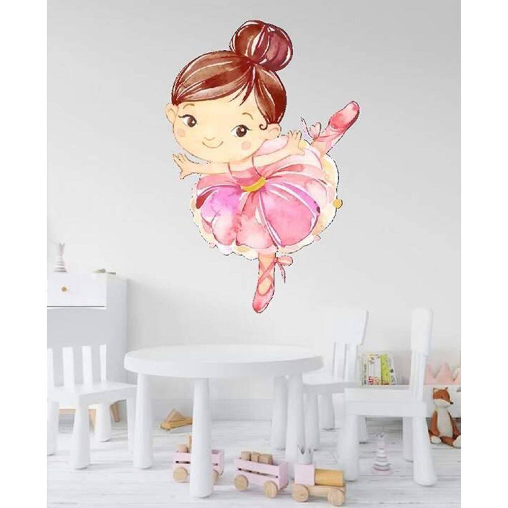 Adesivo De Parede Bailarina Aquarela