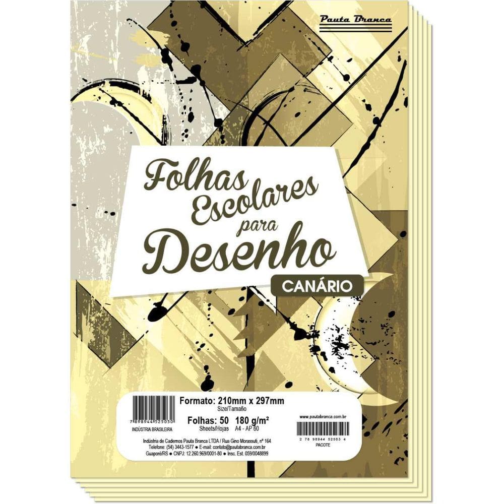 Papel Sulfite A4 Colorido Ap60 180G 60Kg. Canario 50Fls.