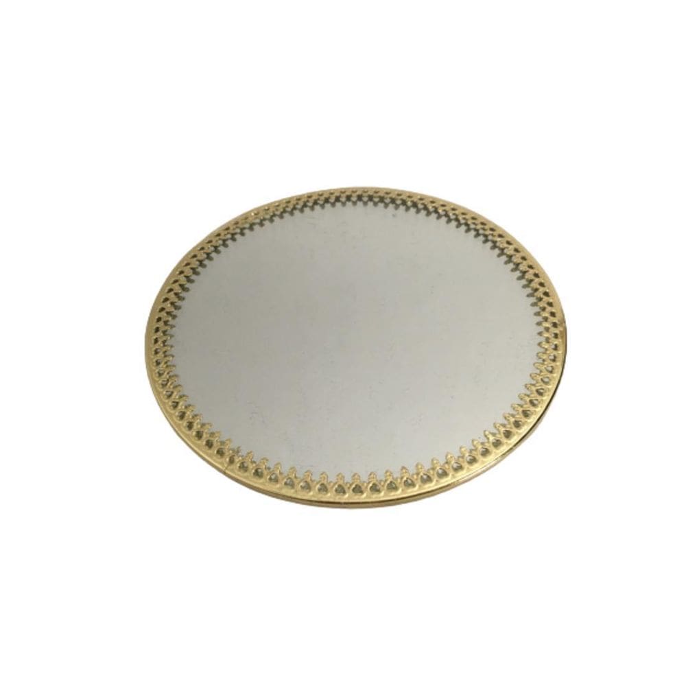 Bandeja Espelhada Dourada Redonda 12,5Cm