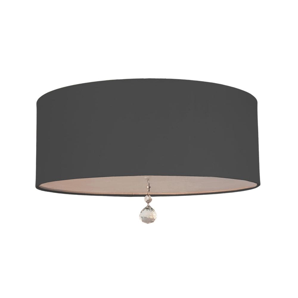 Plafon/ Luminária Em Tecido Com Cristal 40X15 Lili Preto