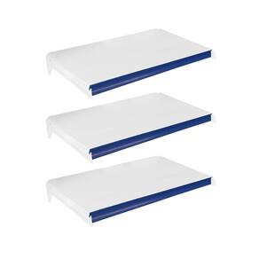 3 Bandejas 40X73 Ponta Para Gôndolas New Plus E Pe Azul