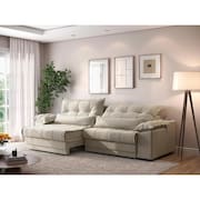 Sofá Retrátil e Reclinável com Molas ensacadas e Carregador USB Colosso 2,50m Veludocristal - NETSOFAS