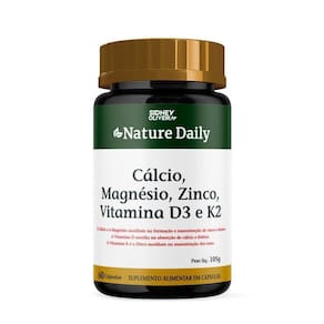 Cálcio + Magnésio + Zinco + Vitamina D3 + K2 60 Cápsulas