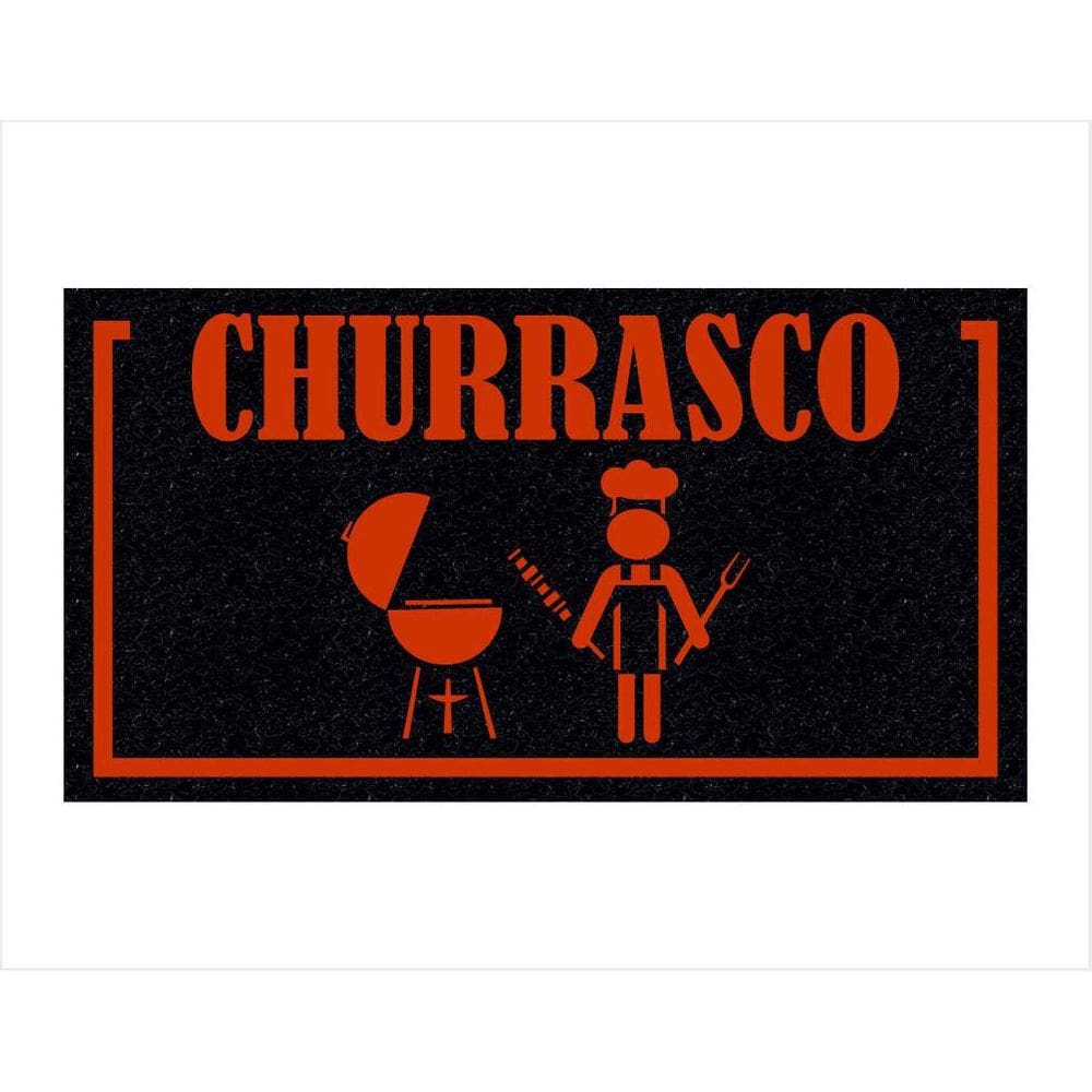 Tapete Capacho Churrasco 75X40 - Preto