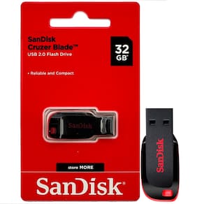 Pen Drive SanDisk Cruzer Blade 32GB USB 2.0 - até 15?MB/s de Leitura - Modelo SDCZ50-032G-B35
