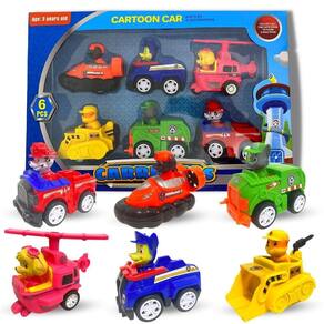 Patrulha Canina Kit Com 6 Carrinhos 6 Cachorros De Fricção