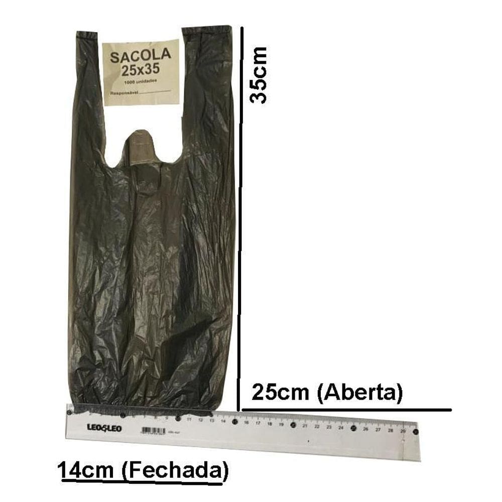 Kit Sacola Preta 1000 25X35 + 1000 38X48 + 1000 50X60