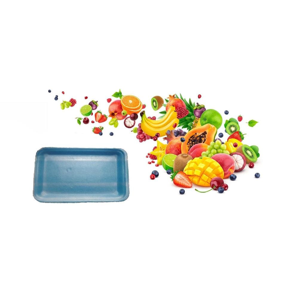 400 Bandeja De Isopor Azul B03 Rasa - 23,5X18X1,6Cm 1Pct
