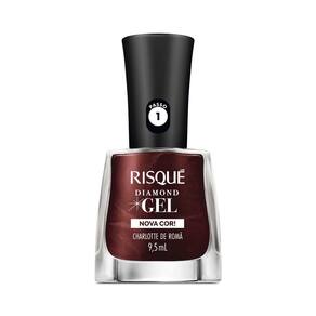 Esmalte Vermelho Risqué Diamond Gel Charlotte de Romã Metálico 9,5 ml