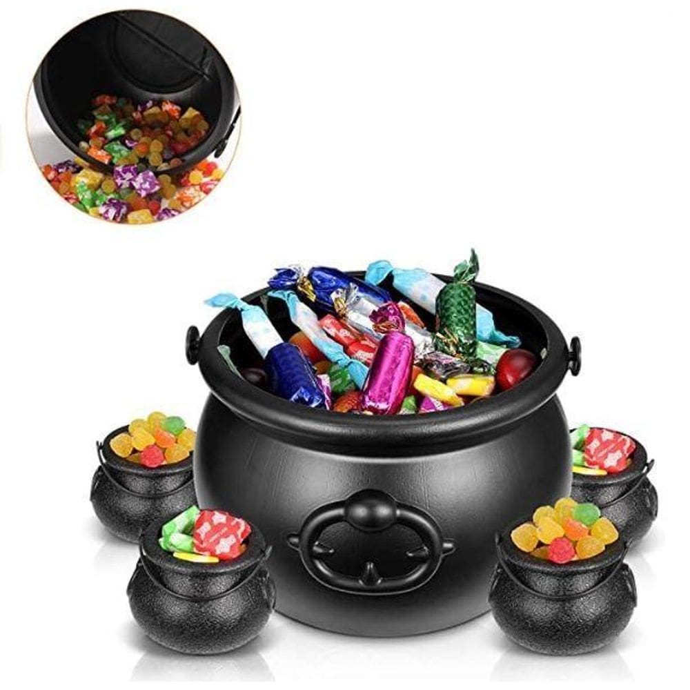 Balde Caldeirão De Bruxa - Abóbora Laranja E Preto Kit 15Un