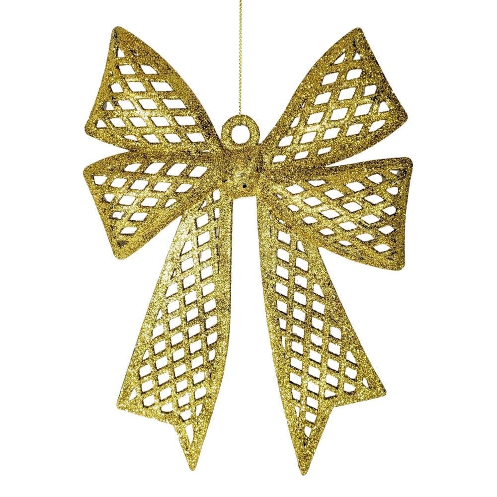 Laço Dourado Para Árvore De Natal 23X16Cm Penduricalho