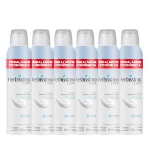 Kit Desodorante Aerossol Antitranspirante Herbíssimo Care Sensitive 250ML - 6 unidades