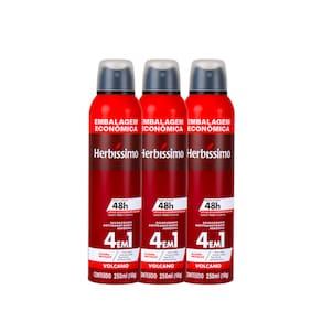 Kit Desodorante Aerosol Antitranspirante Herbíssimo Volcano 250Ml - 3 unidades