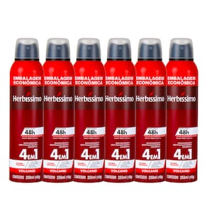 Kit Desodorante Aerosol Antitranspirante Herbíssimo Volcano 250Ml - 6 unidades