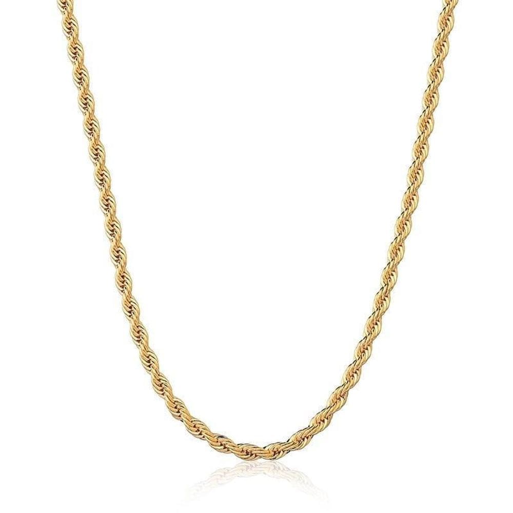 Corrente Cordão Baiano Lisa 45Cm Folheada A Ouro