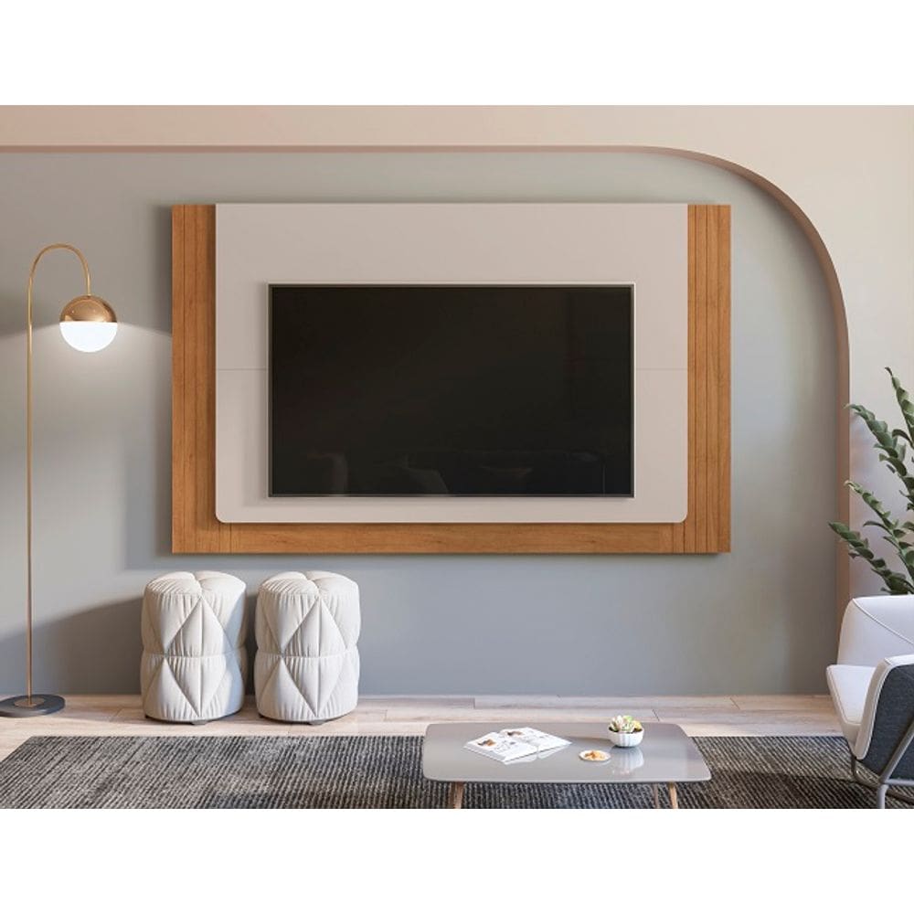 Painel Roma 2.17 Off White/Cedro - Casa D Móveis