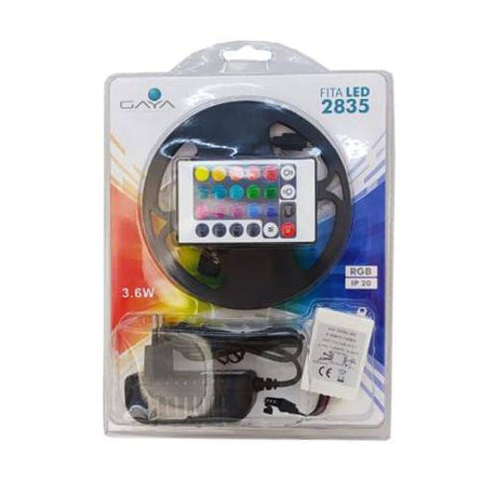 Fita Led Rgb 2835 3.6W 12V Ip20 Completa Com 5 Metros Gaya