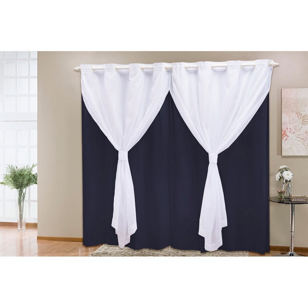Cortina Voil Corta Luz Blackout Blecaute 4,20 x 2,50 Marinho