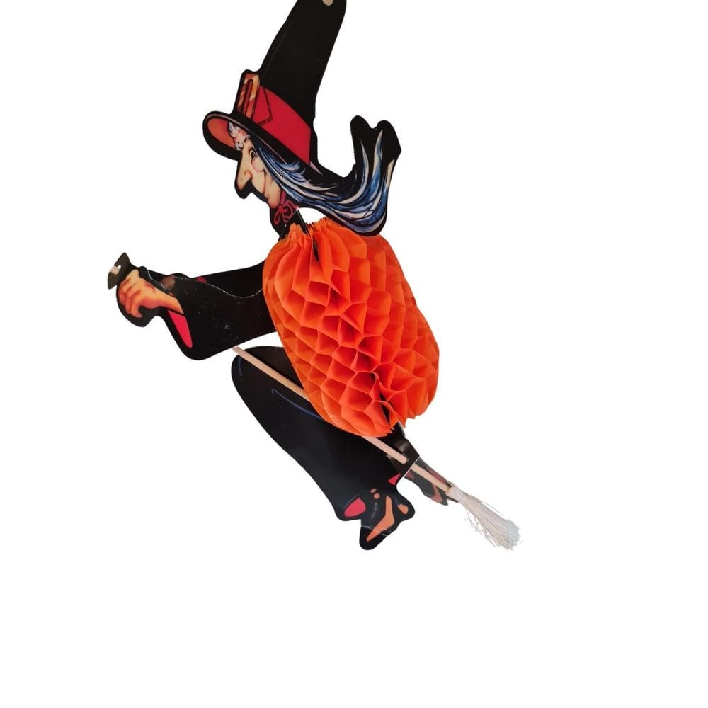 Decoração Halloween Enfeite Bruxa Voando Pendurar- Kit 5Un