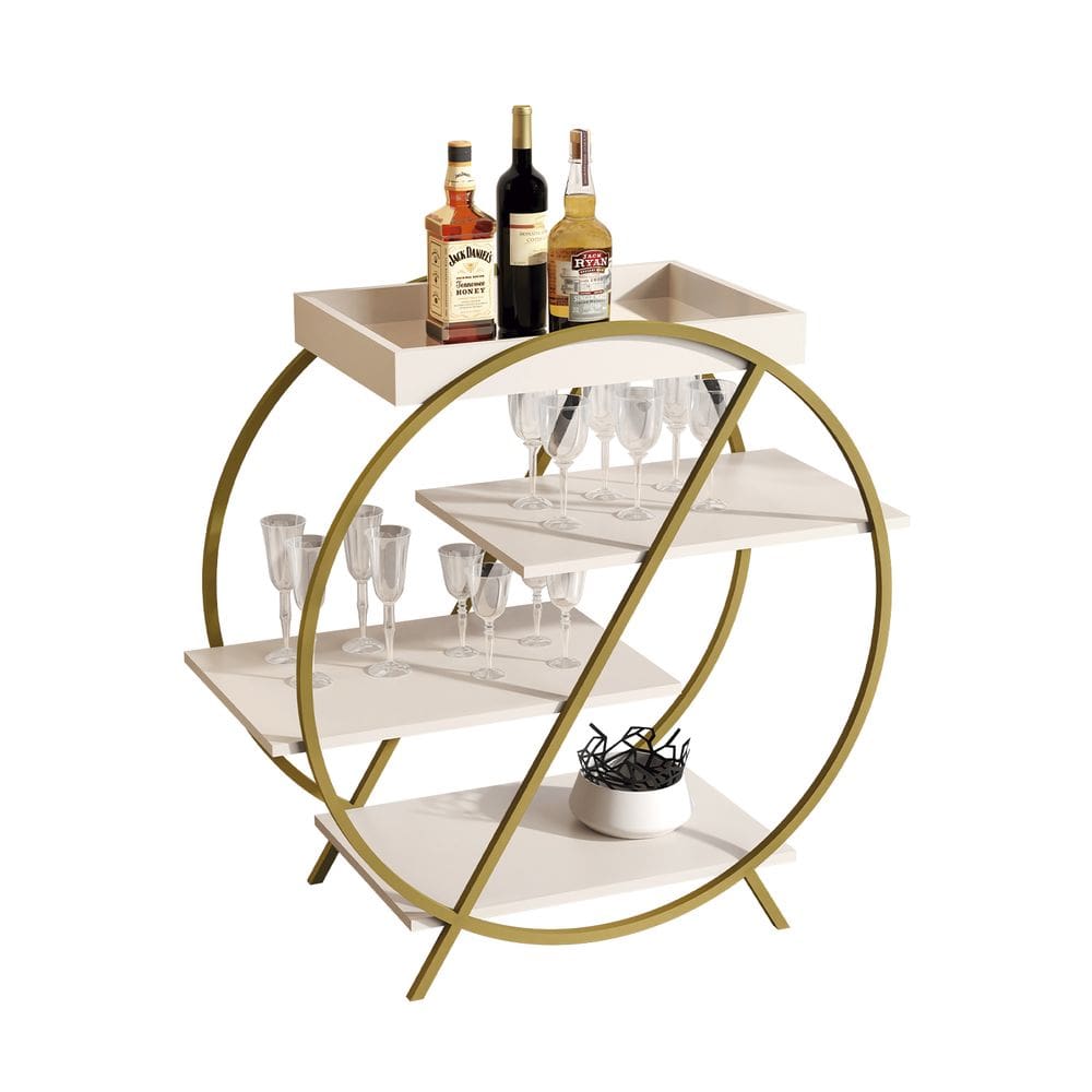 Adega JB 4009 Luxo Off White Pe Dourada - Moveis JB
