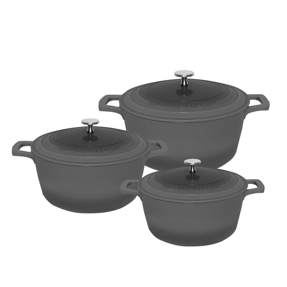 Kit 3 Panelas Mimo Cook&Chef - Cinza