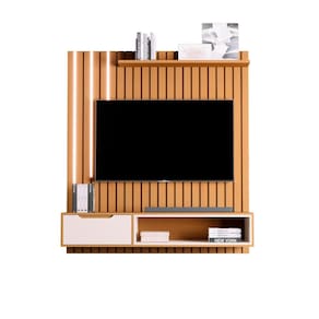 Home Estante Ripado JB Tucuma 1.4 Luxo Nature com Off White - Moveis JB