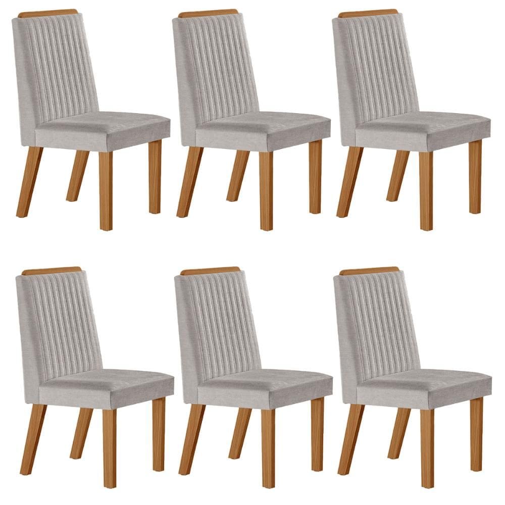 Conjunto de 6 Cadeiras Riviera com Tecido Linho