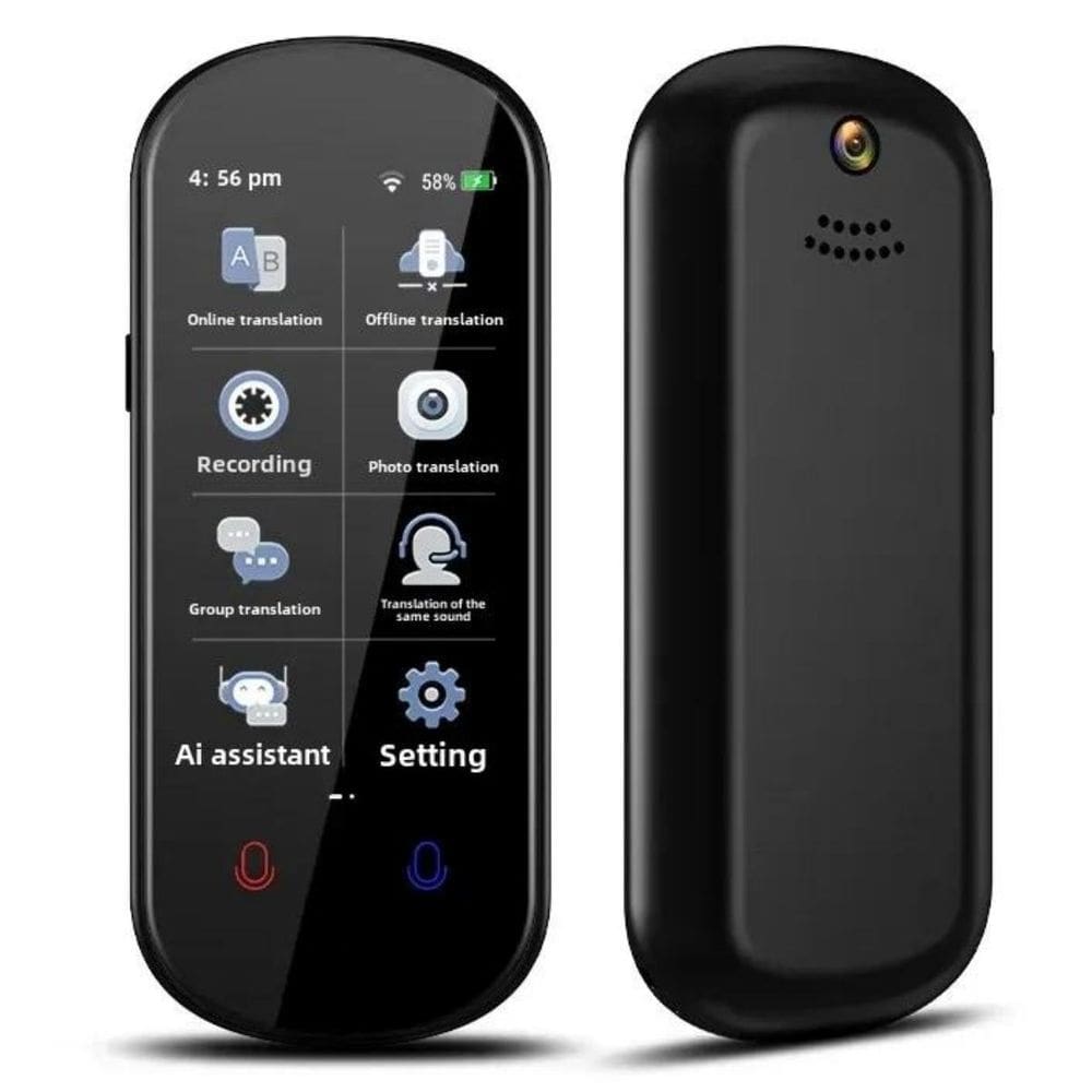 Tradutor de voz instantâneo com câmera e modo offline com tela touch e Wi-Fi
