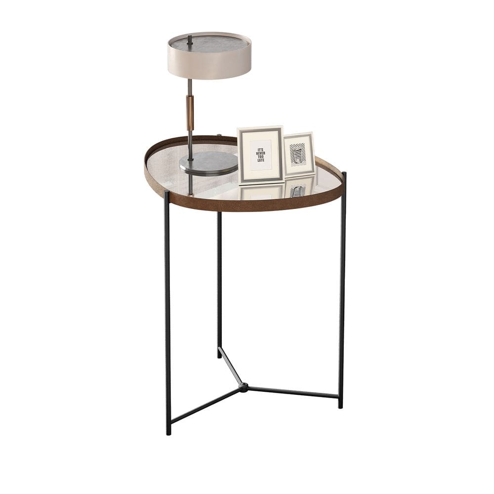 Mesa Lateral Organica Alamanda Castanho Pe Preto - Moveis JB
