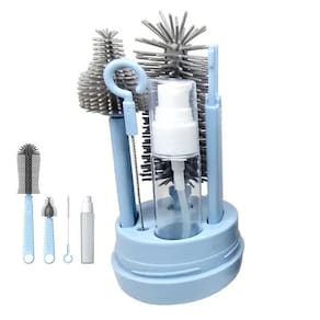 Kit Escovas de Limpeza 4 em 1 Mamadeira Copo Garrafa Bebe Criança Bolsa Higiene Limpeza Portatil Passeio Viagem