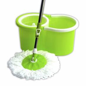 Balde Mop Spin Com Centrifuga Inox Limpador De Casa