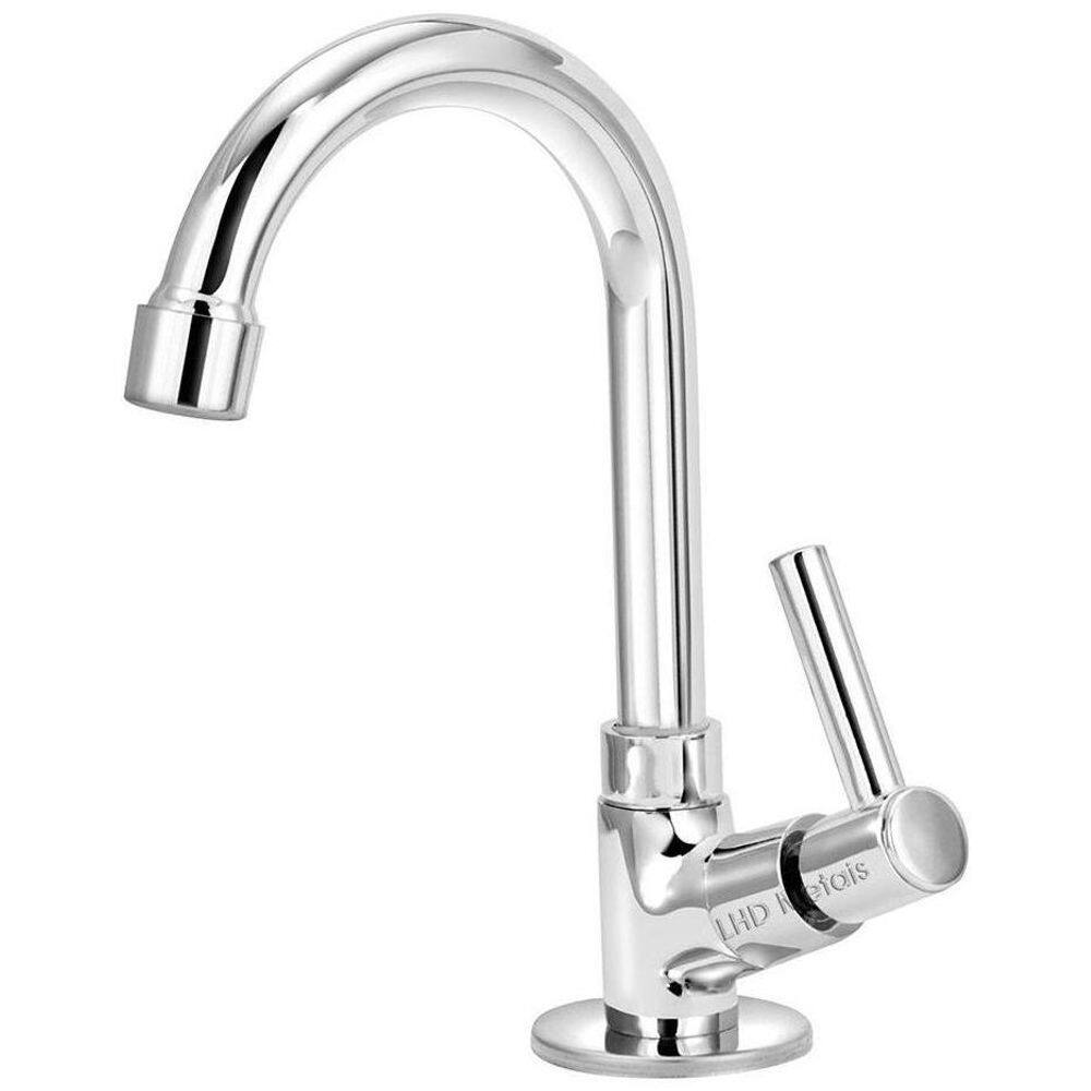 Torneira Lavatório Banheiro Bica Móvel 1/4V Metal + Flexivel