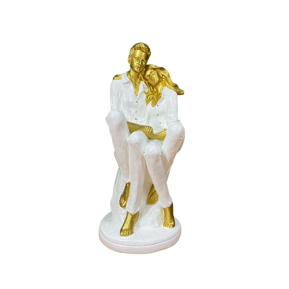 Estatueta de Casal Decorativa em Gesso