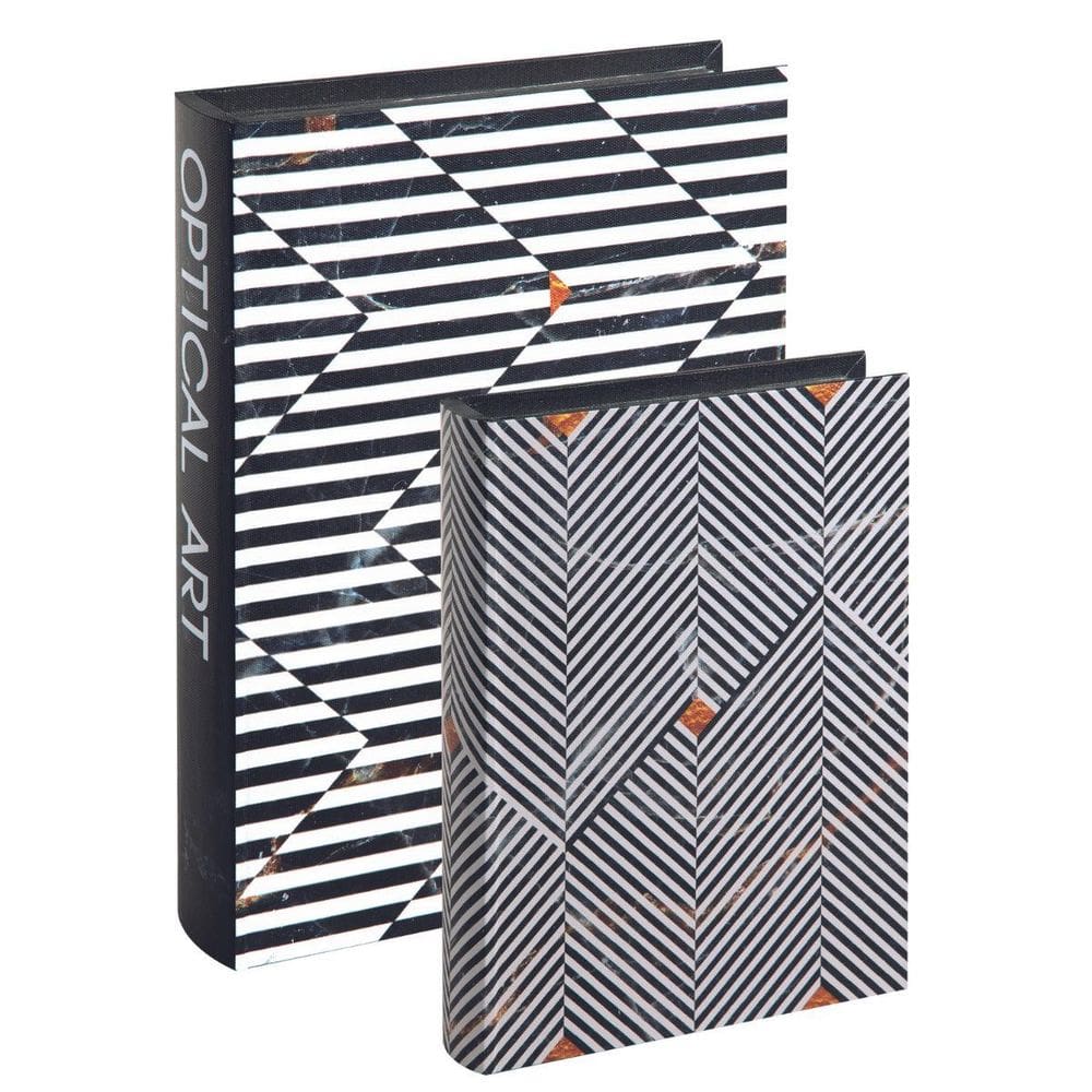 Kit 2 Livros Caixa Organizador Porta Objetos Sala Escritorio