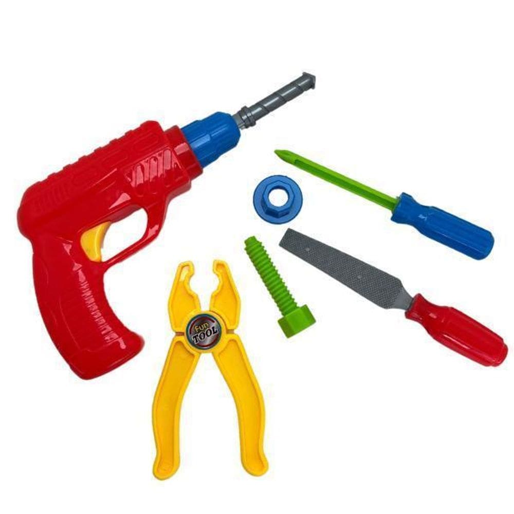 Kit 7 Ferramentas Infantil Brinquedo Menino Furadeira Barato