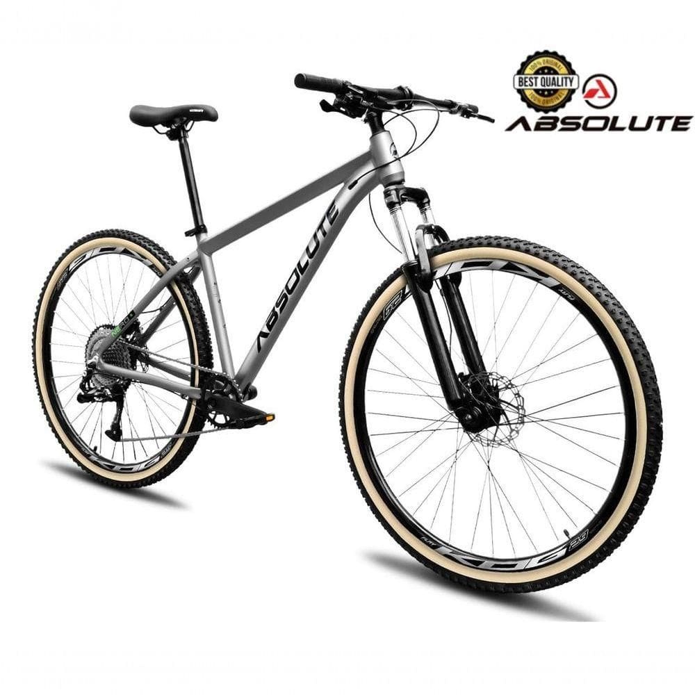 Bike Aro 29 Nero 5 Peças Inteira Absolute 12v Hollowtech Garfo Trava Remota Pneu Faixa Freio Hidráulico. Cinza Tam.13.8