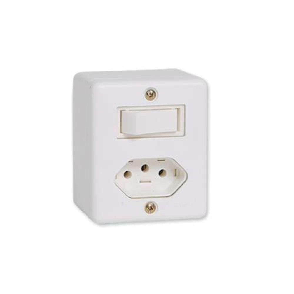Interruptor Simples + Tomada 10a Linha Box Ilumi - Conjunto Elétrico
