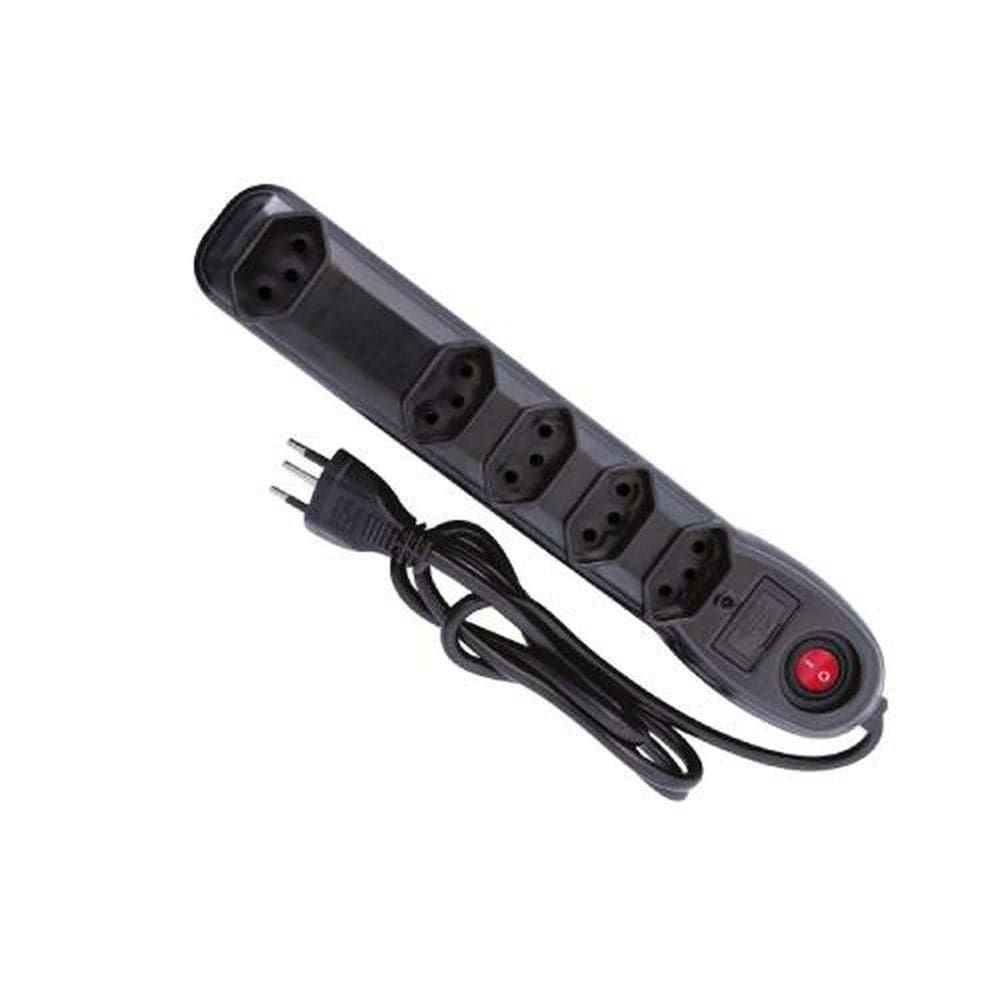 Filtro De Linha 5 Tomadas 1m Cabo Pp 10a/250v - Proteção Para Eletroeletrônicos